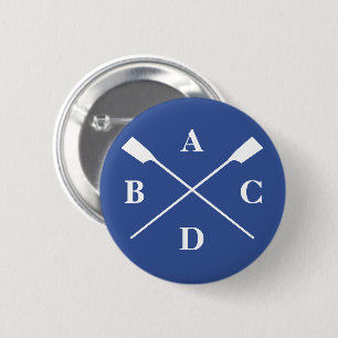 Rudern der gekreuzten Rudermonogrammmarine Button