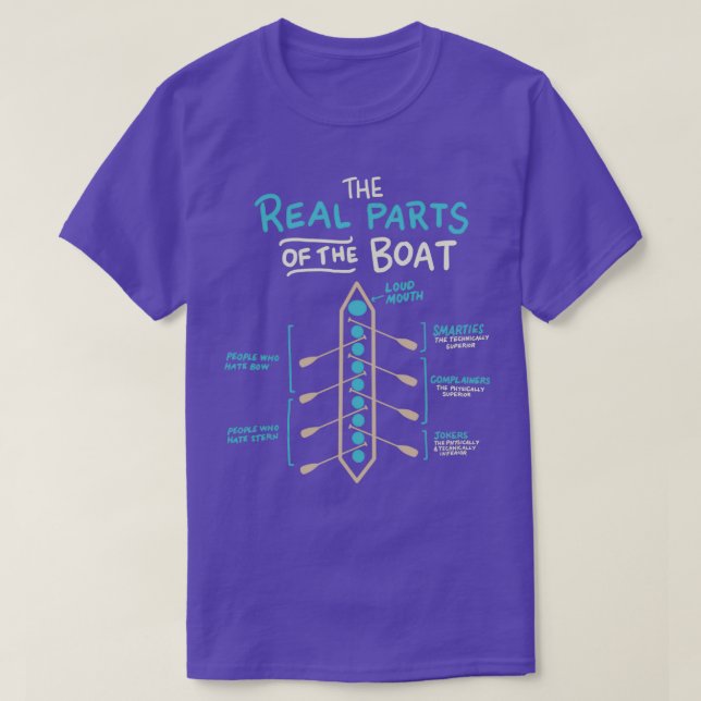 Rudern der wirklichen Teile des Bootes lustig T-Shirt (Design vorne)