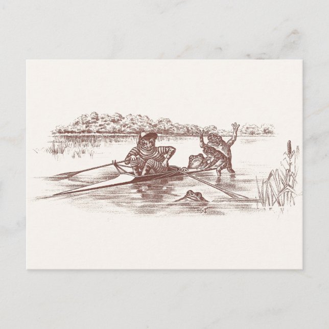 Rudernde Frösche Postkarte (Vorderseite)