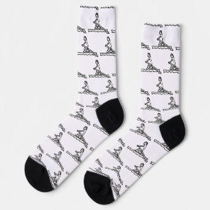 Rudernder Stickman Socken