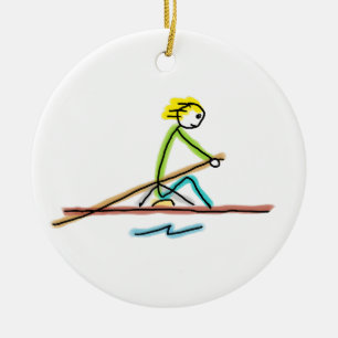 Rudernder Stockmann Keramik Ornament