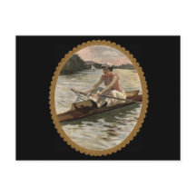 Ruderskulptur der Frau am schönen See