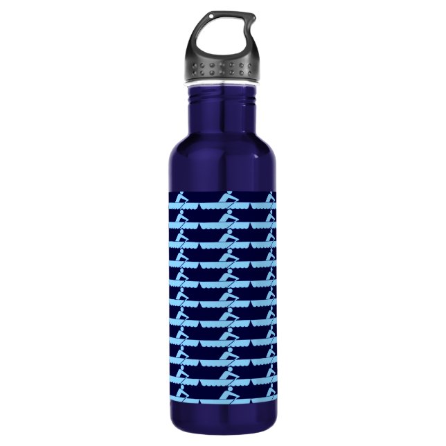 Rudersport-BlueBkg Edelstahlflasche (Vorderseite)