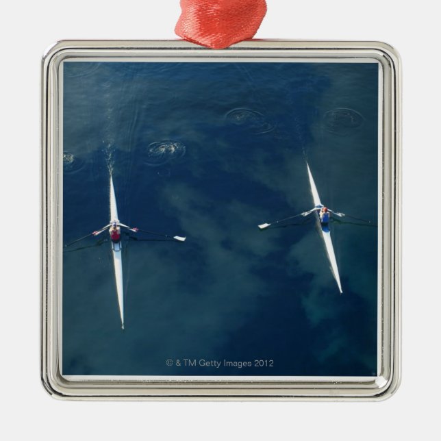 Rudersport-Team Silbernes Ornament (Vorne)