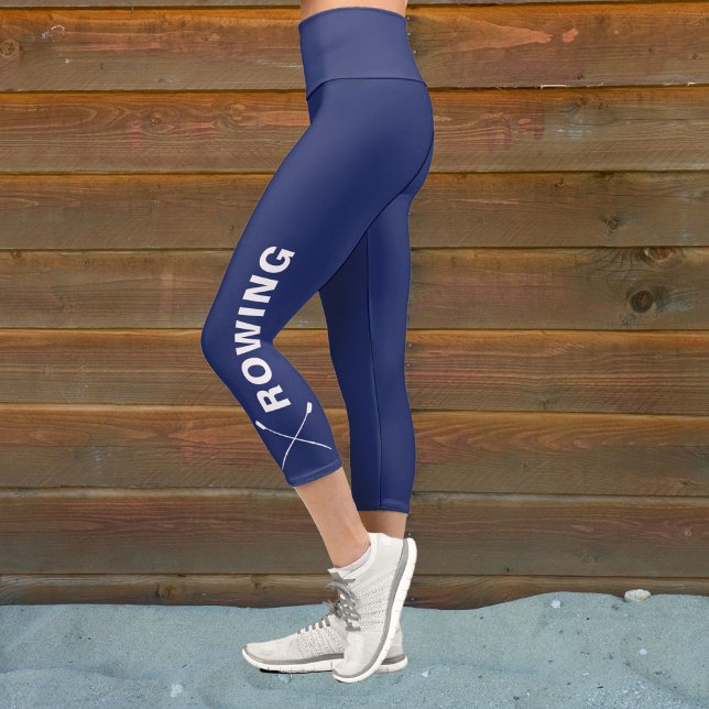 Ruderteam überquert Oars Custom Navy Blue Capri Leggings (Von Creator hochgeladen)