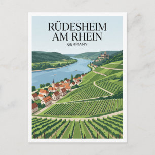 Rüdesheim am Rhein Weinberge Deutschland Reise Ges Postkarte
