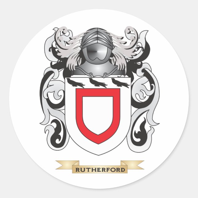 Rüdford-Wappen (Familienwappen) Runder Aufkleber (Vorderseite)