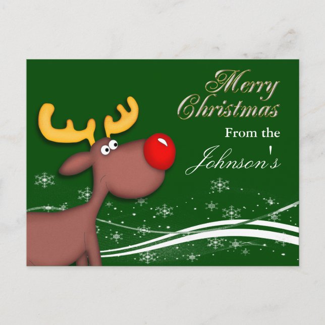 Rudolf Christmas Grußkarte Feiertagspostkarte (Vorderseite)