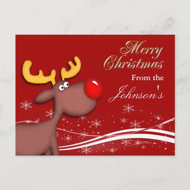 Rudolf Christmas Grußkarte Feiertagspostkarte (Vorderseite)
