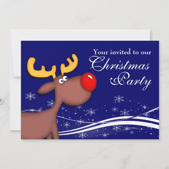 Rudolf Reindeer Company Christmas Party Einladung (Vorderseite)