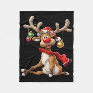 Rudolf Rentier Xmas Rentier Weihnachten Männer Fra Fleecedecke
