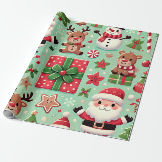 Rudolf und Santa Wrapping Paper Geschenkpapier