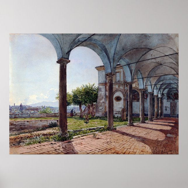 Rudolf von Alt View von Sant'Onofrio über Rom Poster (Vorne)