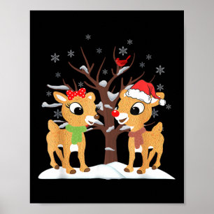 Rudolph and Clarice Christmas Kids Girls T-Shirt R Poster