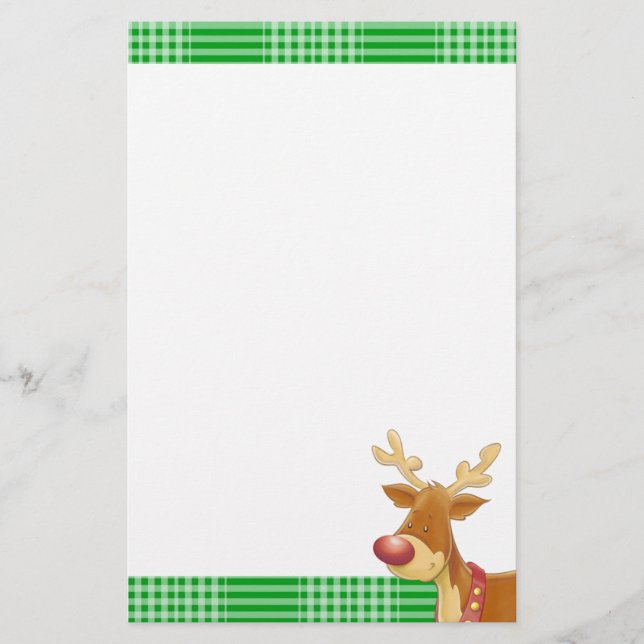 Rudolph and Green Plaid Briefpapier (Vorderseite)