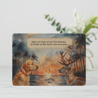 Rudolph & Belle at the Beach - Carte de voeux 5x7