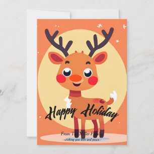 Rudolph Christmas Flat Holiday Card Feiertagskarte