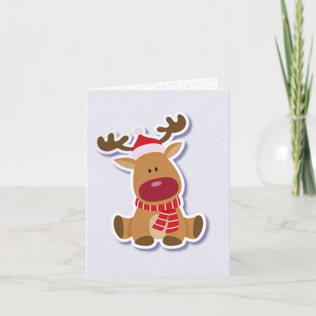 Rudolph Christmas Grußkarte Feiertagskarte (Vorderseite)