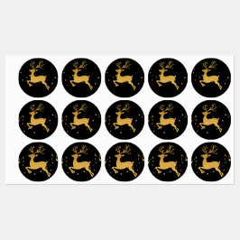 Rudolph Classic: Eleganter Gold und Black Glitzer Etiketten
