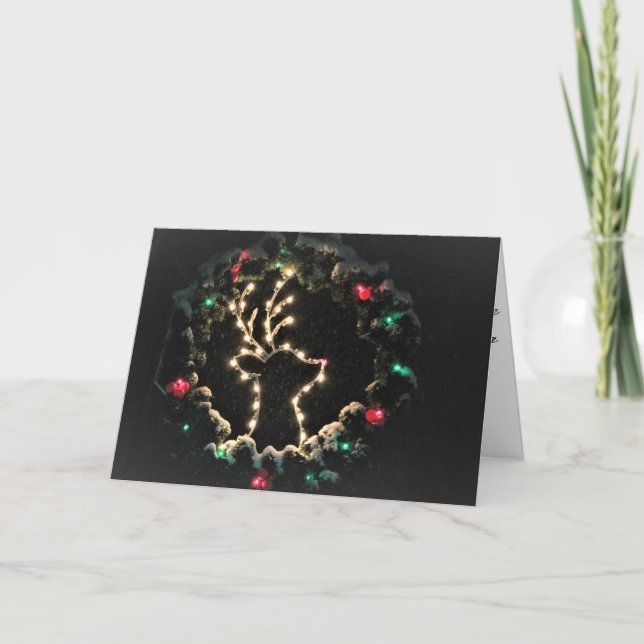 Rudolph dans la carte de Noël Wreath (Devant)