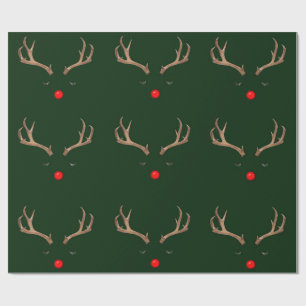 Rudolph Dark Green Wrapping Paper Geschenkpapier