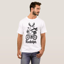 Rudolph das Rentier beim Fahrradfahren