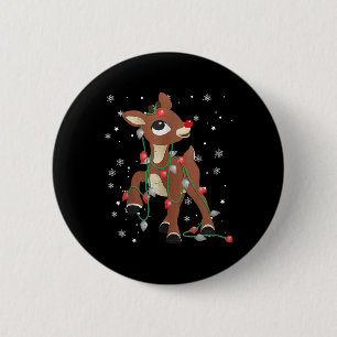 Rudolph Das Rote Nasen Rentier Für Kinder Und Weih Button