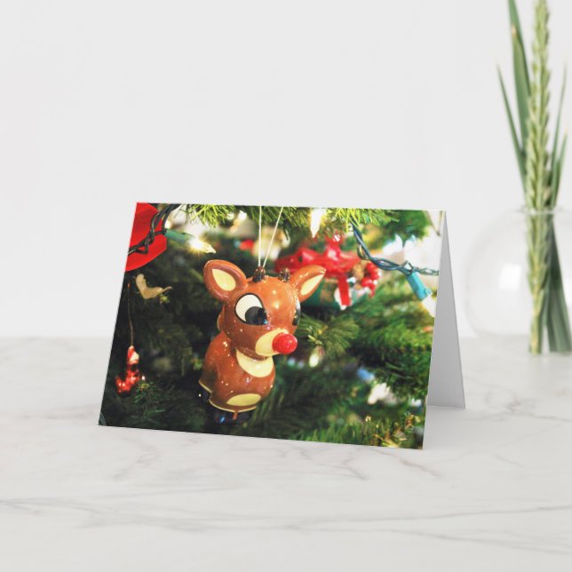 Rudolph, der Rothaarige Rentiere Weihnachtsgrüße Karte (Vorderseite)
