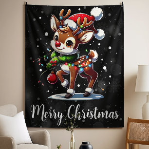 Rudolph Die Rotnase Rentier Weihnachten Wandteppich