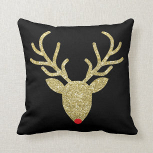 Rudolph-GoldGlitzer-Weihnachtsthrow-Kissen Kissen