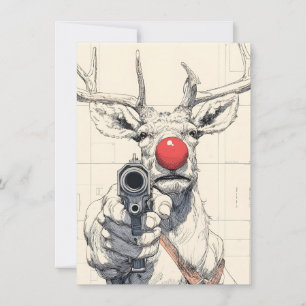 Rudolph hat eine Waffe Lustige Erwachsene Weihnach Feiertagskarte