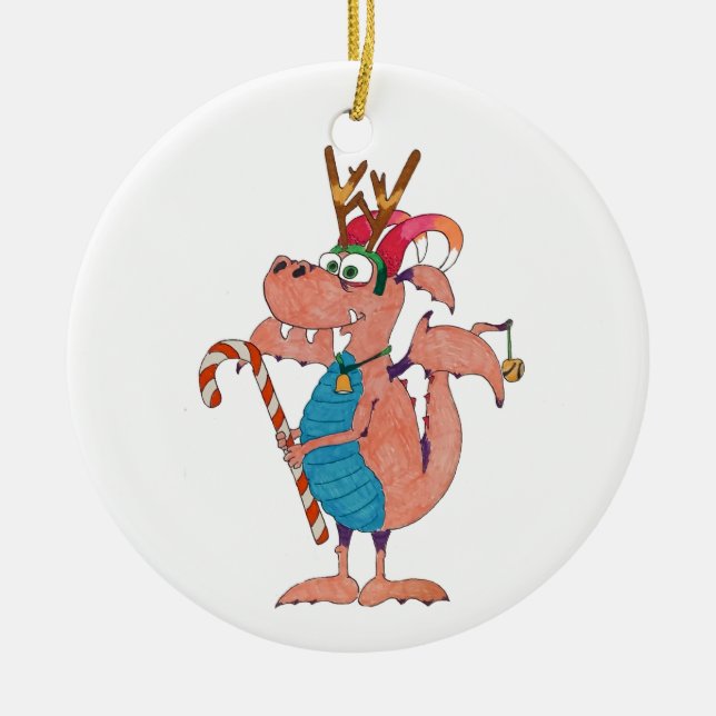 Rudolph hat Wettbewerb Keramik Ornament (Vorne)