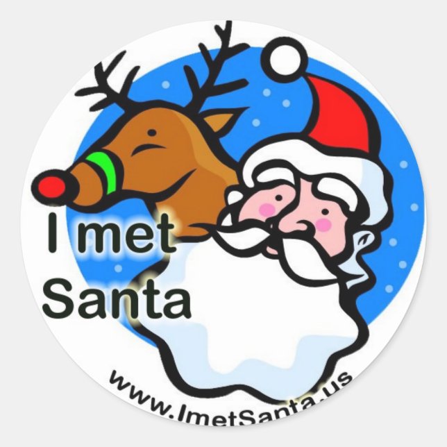 Rudolph - Ich habe Santa Sticker getroffen (Vorderseite)