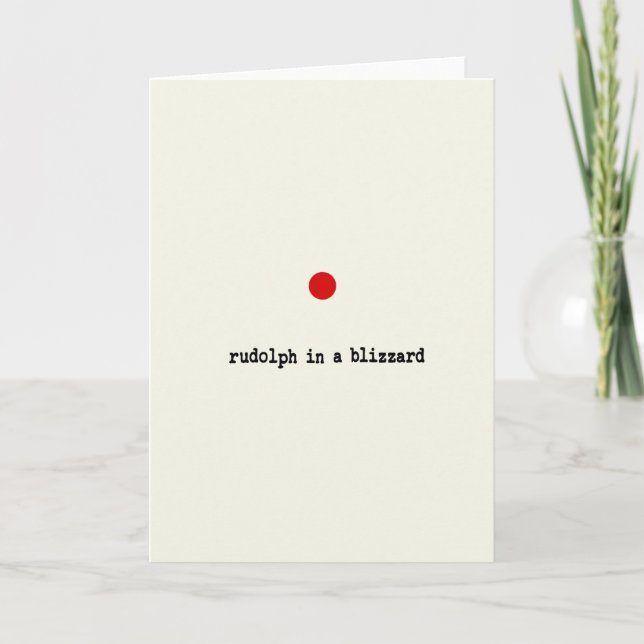 Rudolph in der Blizzard Funny Christmas Card Karte (Vorderseite)