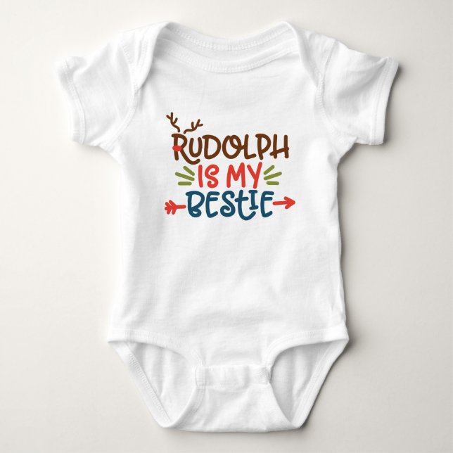 Rudolph ist mein Bestie Baby Strampler (Vorderseite)