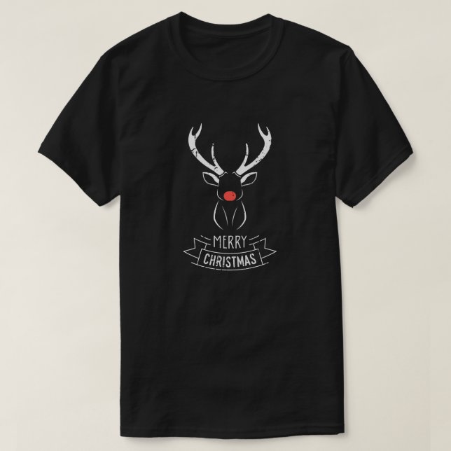Rudolph le T-shirt au nez rouge de Noël de renne (Design devant)