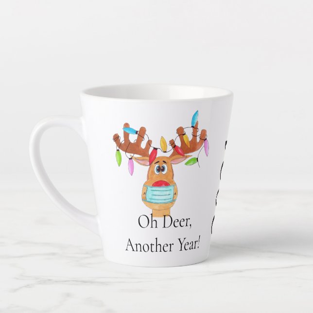 Rudolph le visage masqué renne latte Mug (Gauche)