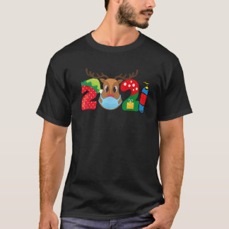 Rudolph Mask Funny Boys Kids Family Xmas 2021 Chri T-Shirt