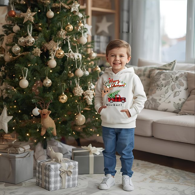 Rudolph Merry Christmas - Personalized Kids Hoodie (Von Creator hochgeladen)