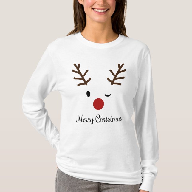 Rudolph Merry Christmas T-Shirt (Vorderseite)