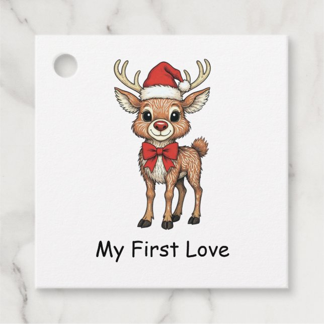 Rudolph mit der roten Nase Geschenkanhänger (Vorderseite)