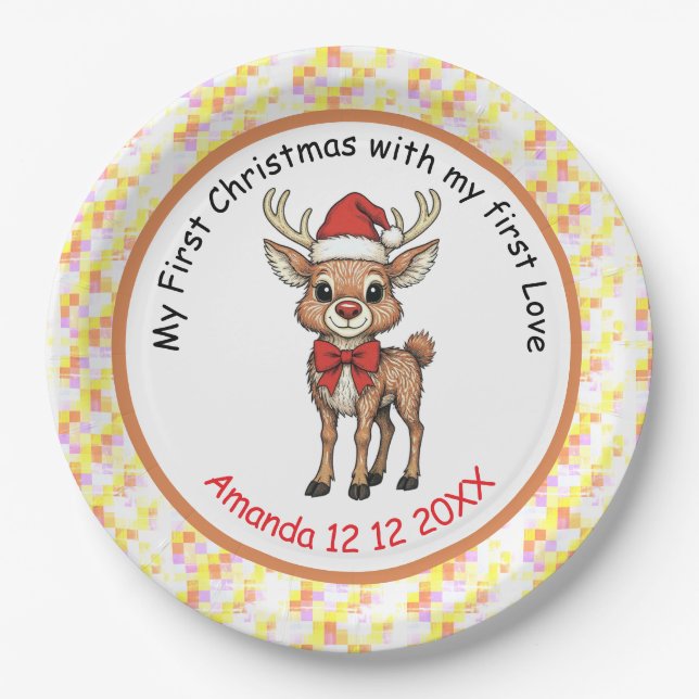 Rudolph mit der roten Nase Pappteller (Vorderseite)