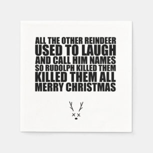 Rudolph Napkins   Snarky Christmas Napkins Serviette