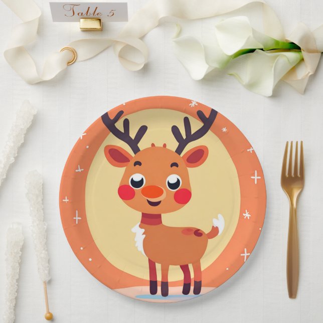 Rudolph Paper Plate Pappteller (Hochzeit)
