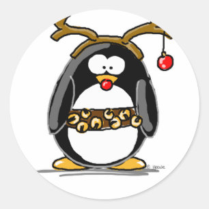 Rudolph Pinguin Runder Aufkleber