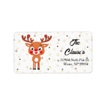 Rudolph Red Nose Reindeer Address Label