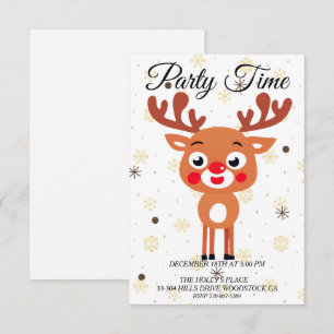 Rudolph Red Nose Reindeer Einladung