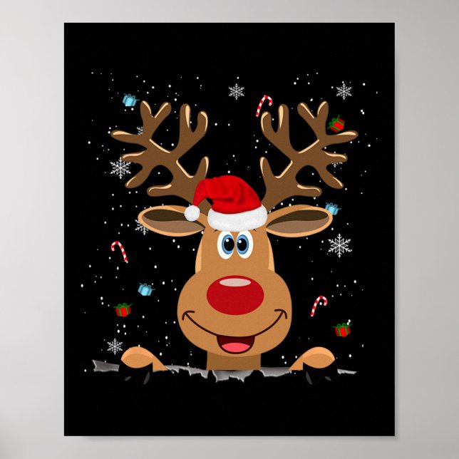 Rudolph Red Nose Reindeer Santa Christmas Poster (Vorne)