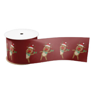 Rudolph Red Nose Reindeer Satinband