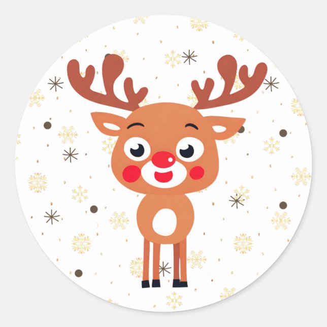 Rudolph Red Nose Reindeer Sticker (Vorderseite)